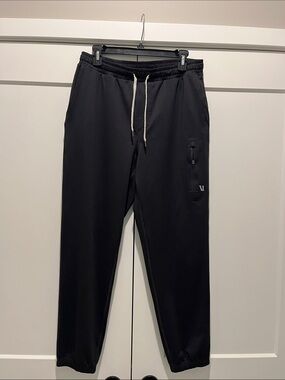 Vuori Black Men's Sunday Performance Joggers with Zip Thigh Pocket